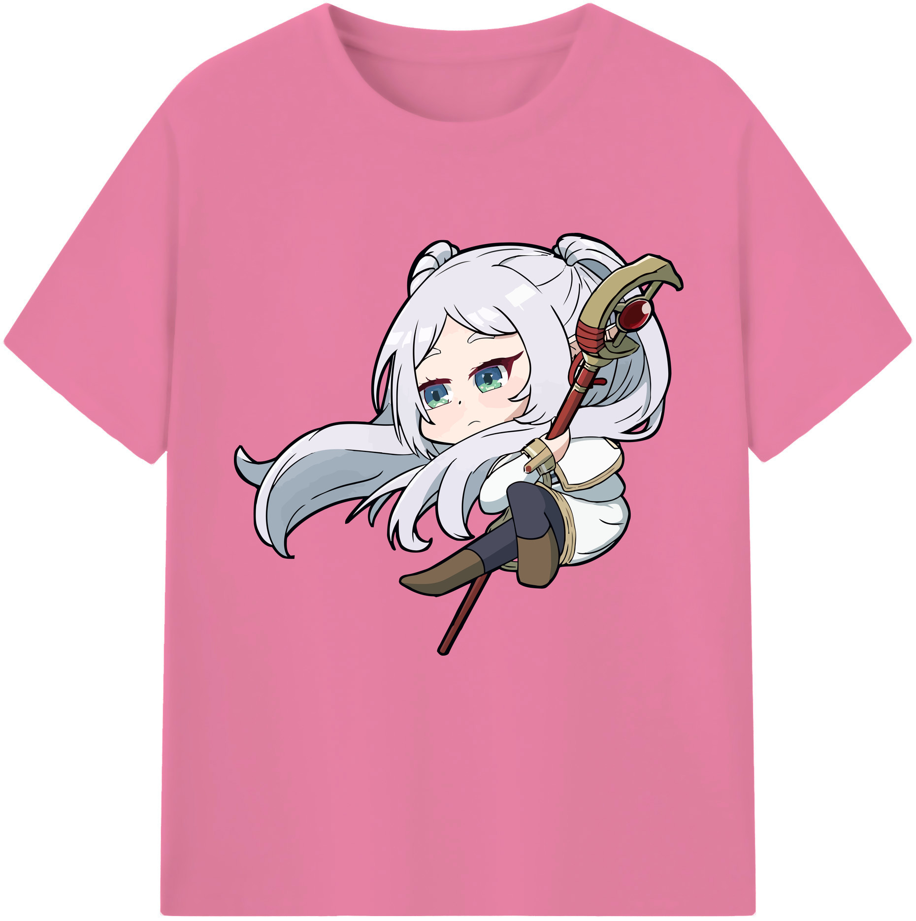 （画像用） 葬送のフリーレン Frieren 綿100％半袖Tシャツ（フロントプリント）